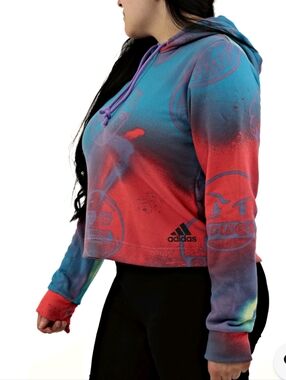 Adidas Women's Multicolor Cropped Hoodie